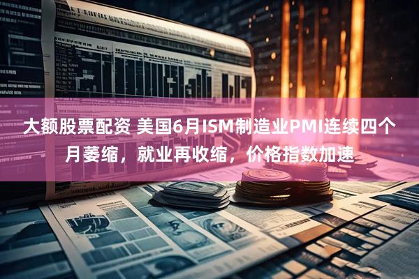 大额股票配资 美国6月ISM制造业PMI连续四个月萎缩，就业再收缩，价格指数加速