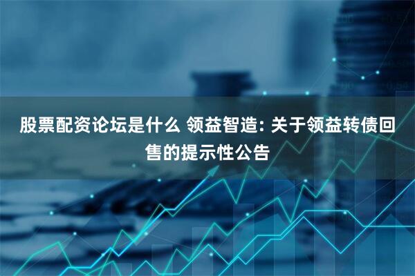 股票配资论坛是什么 领益智造: 关于领益转债回售的提示性公告